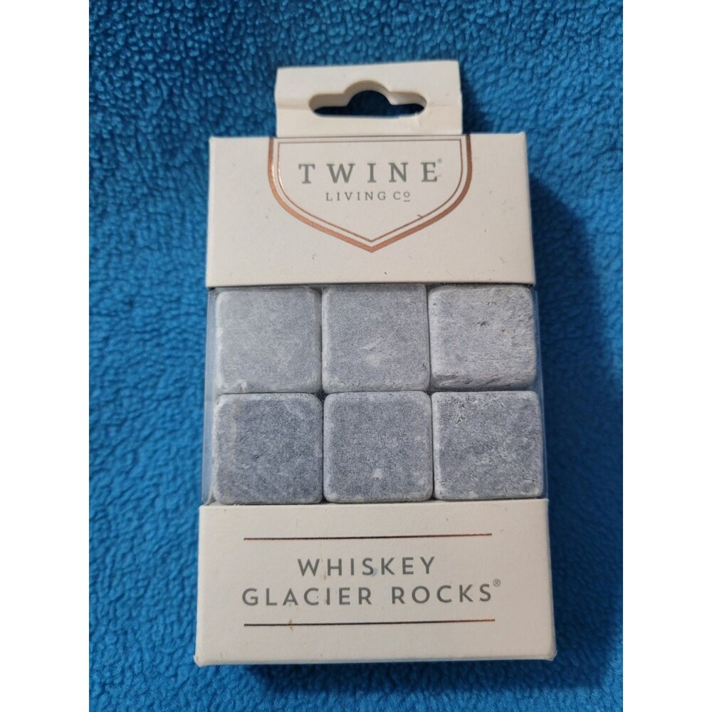 Twine Living Co Soap Stone Glacier Rocks Whiskey Stones Set of 6 w/storage pouch